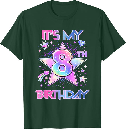 It's My 8Th Birthday K-Pop 8 Years Old Birthday Girl Kids T-Shirt - T-Shirt | Forest