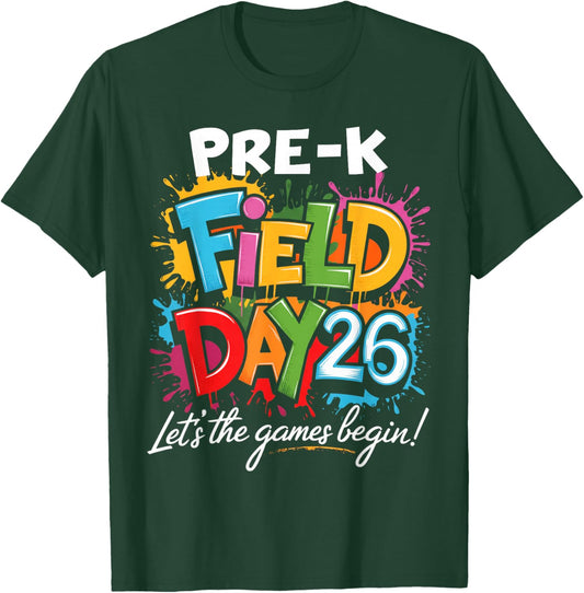 Pre-K Field Day 2026 Let The Games Begin Teacher Student T-Shirt - T-Shirt | Forest