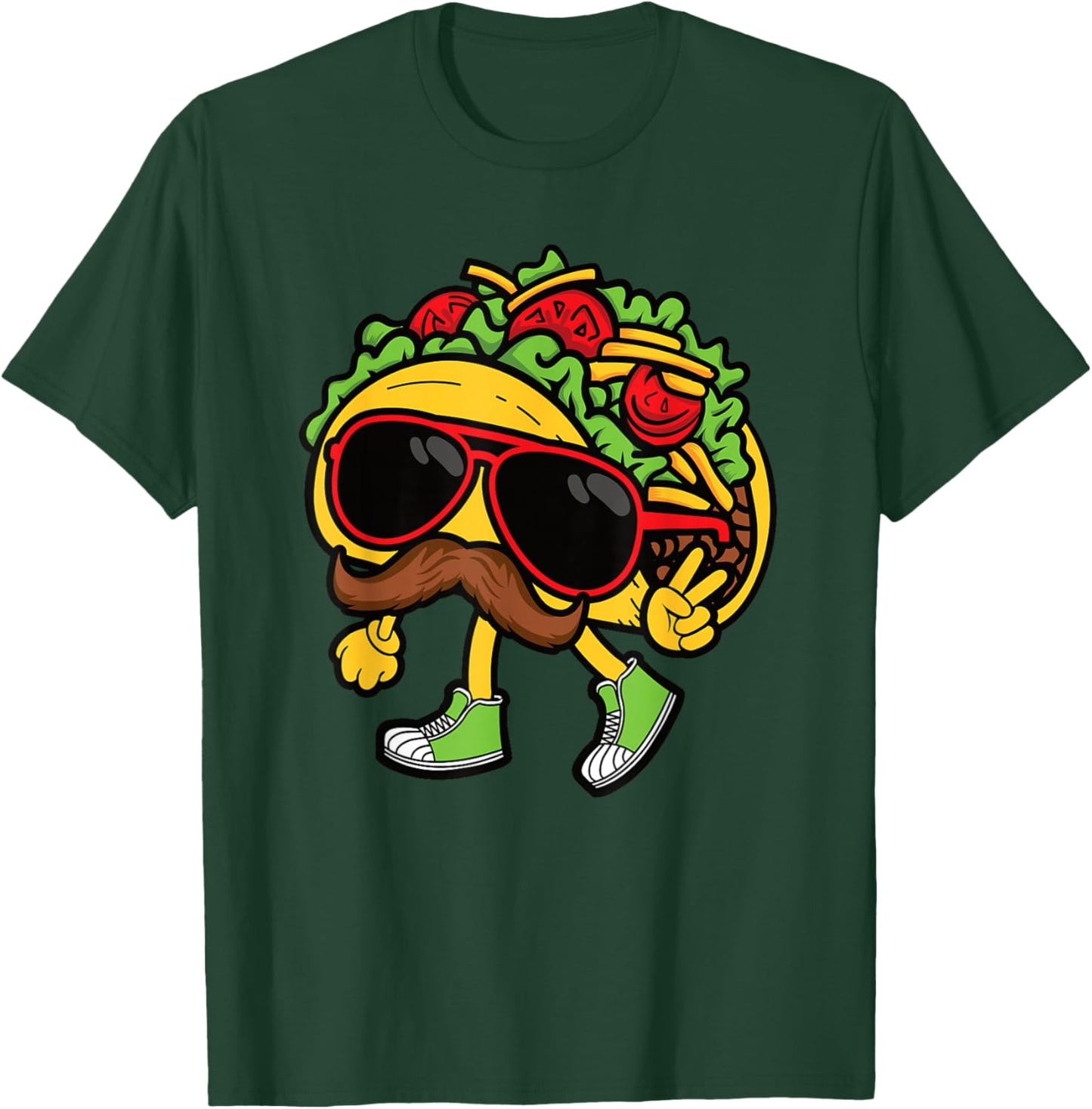 Cool Taco Lover Funny Mexican Food Men Boys Kids T-Shirt - T-Shirt | Forest