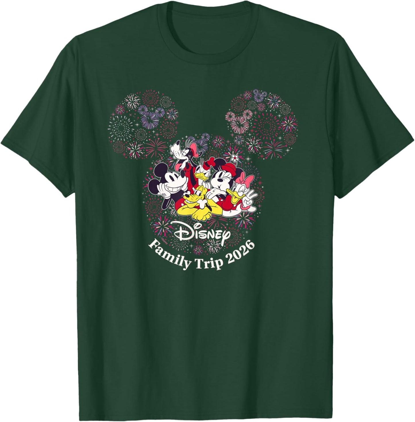Disney Fireworks Family Trip 2026 Valentine's Day Vacation T-Shirt - T-Shirt | Forest