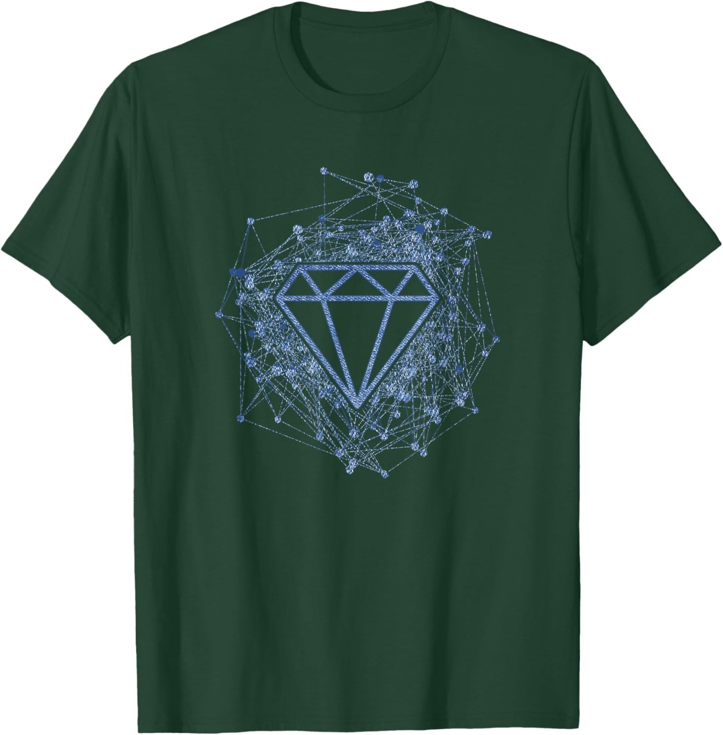Men Diamonds and Denim Outfit Streetwear Style Diamond T-Shirt - T-Shirt | Forest