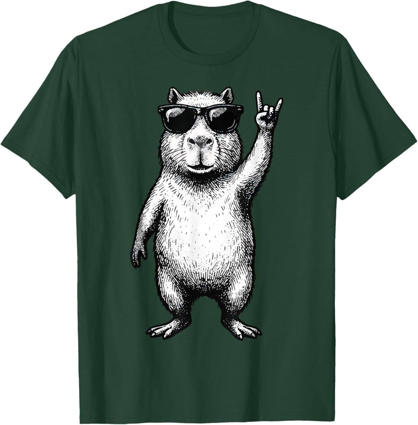 Capybara Rock Sunglasses T-Shirt - T-Shirt | Forest