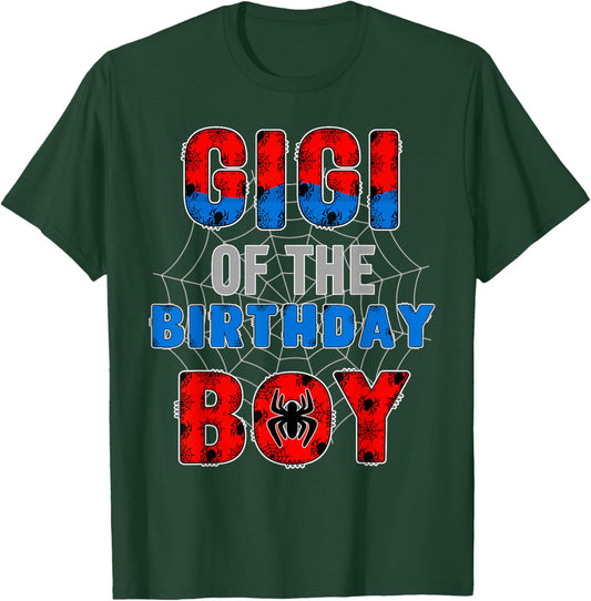Gigi of the Birthday Boy Family Spider Web Birthday Party T-Shirt - T-Shirt | Forest