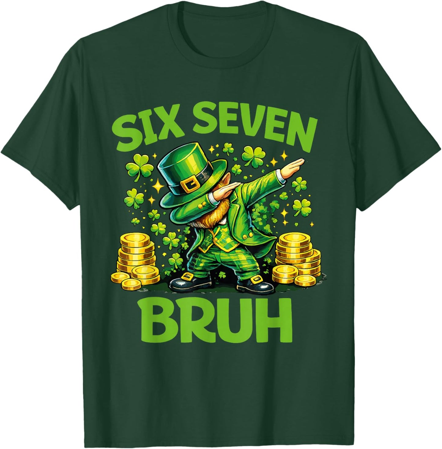 Six Seven 67 Bruh 6 7 Meme Funny St Patricks Day Boys Kids T-Shirt - T-Shirt | Forest