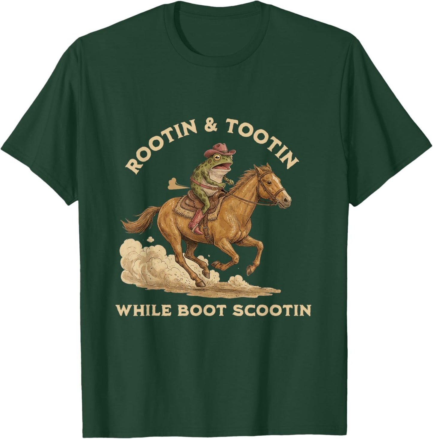 Rootin & Tootin Boot Scootin Sarcastic Western Cowboy Frog T T-Shirt - T-Shirt | Forest