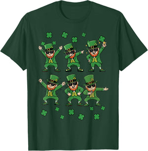 St Patricks Day Leprechaun Poses Saint Pattys Kids Men Women T-Shirt - T-Shirt | Forest