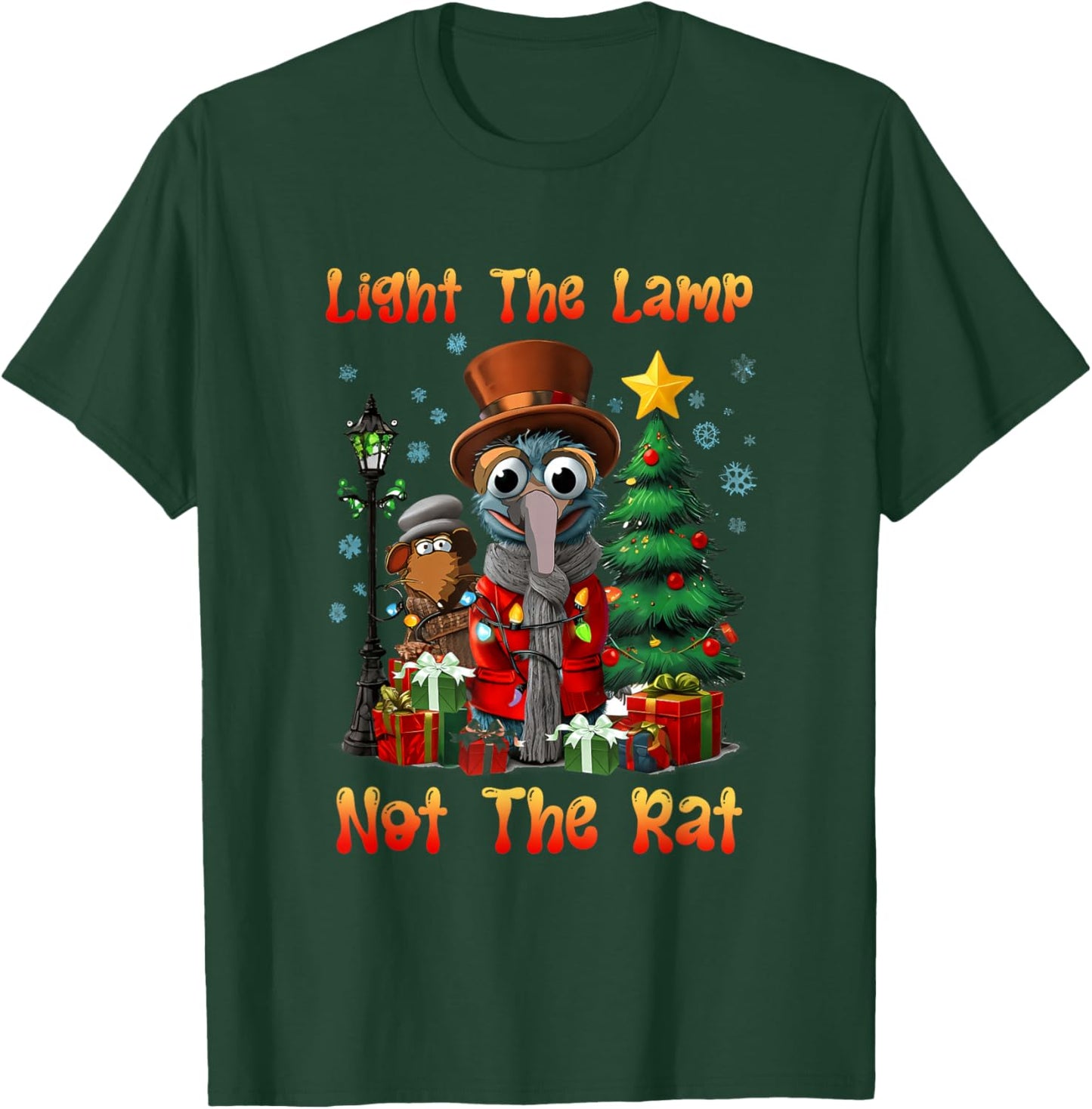 Light a Lamp Not a Rat Christmas Funny Holiday Saying T-Shirt - T-Shirt | Forest