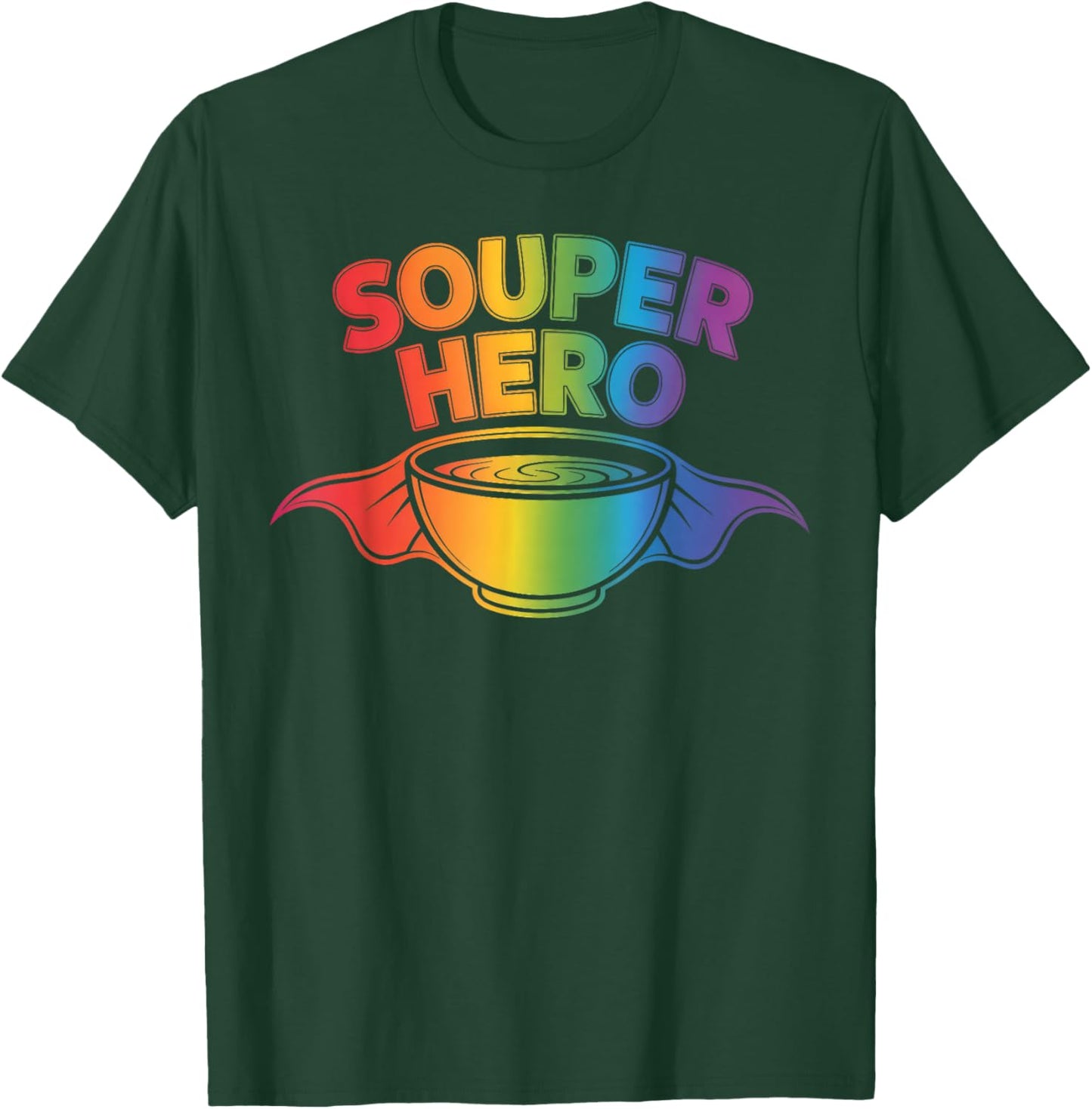 Souper Hero Funny Soup Bowl Cartoon Pun T-Shirt - T-Shirt | Forest