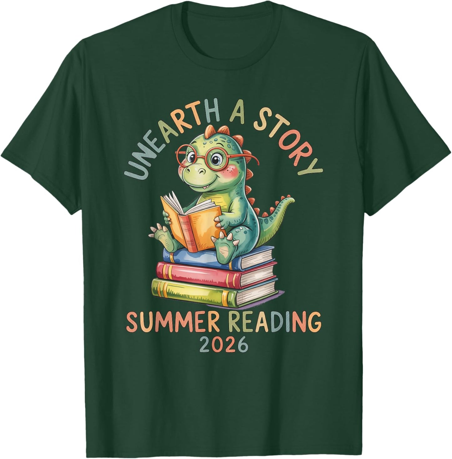 Unearth a Story Summer Reading 2026 Men Women Kids T-Shirt - T-Shirt | Forest