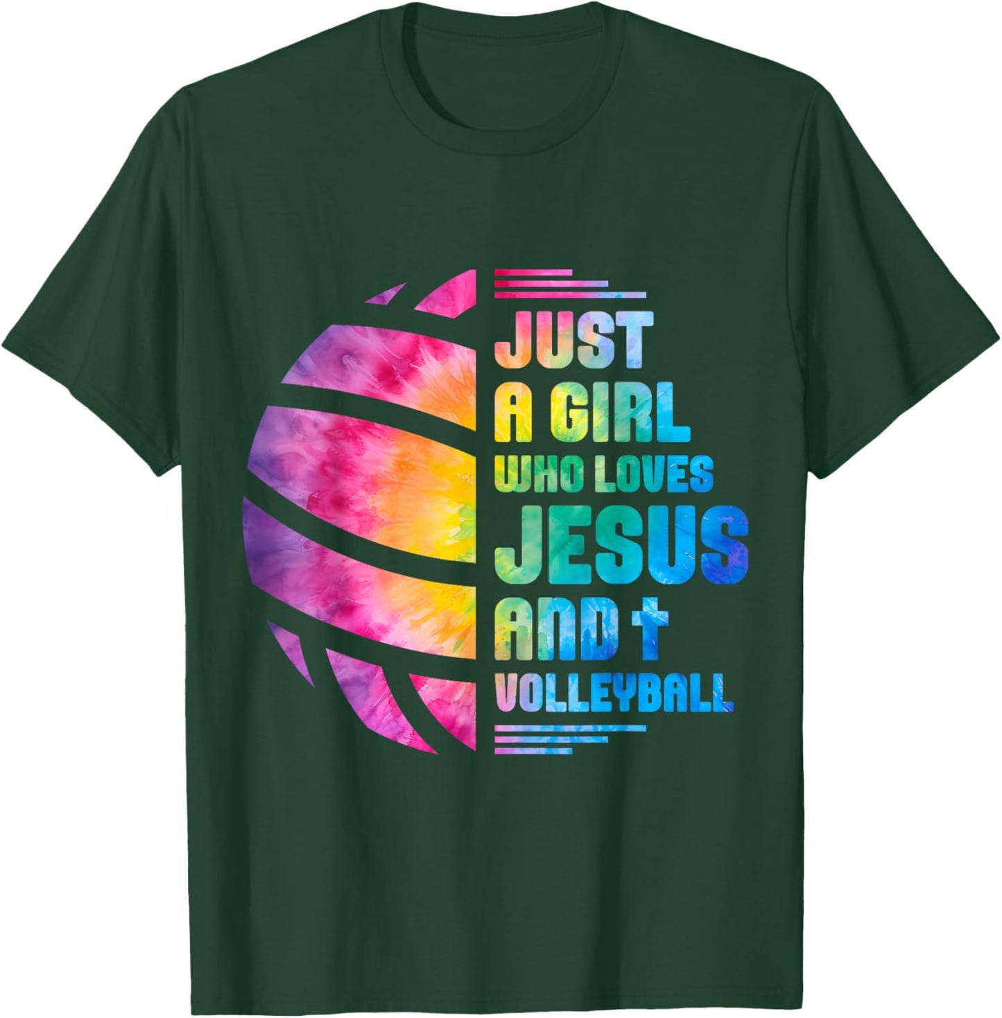 Just A Girl Who Loves Jesus and Volleyball T-Shirt - T-Shirt | Forest