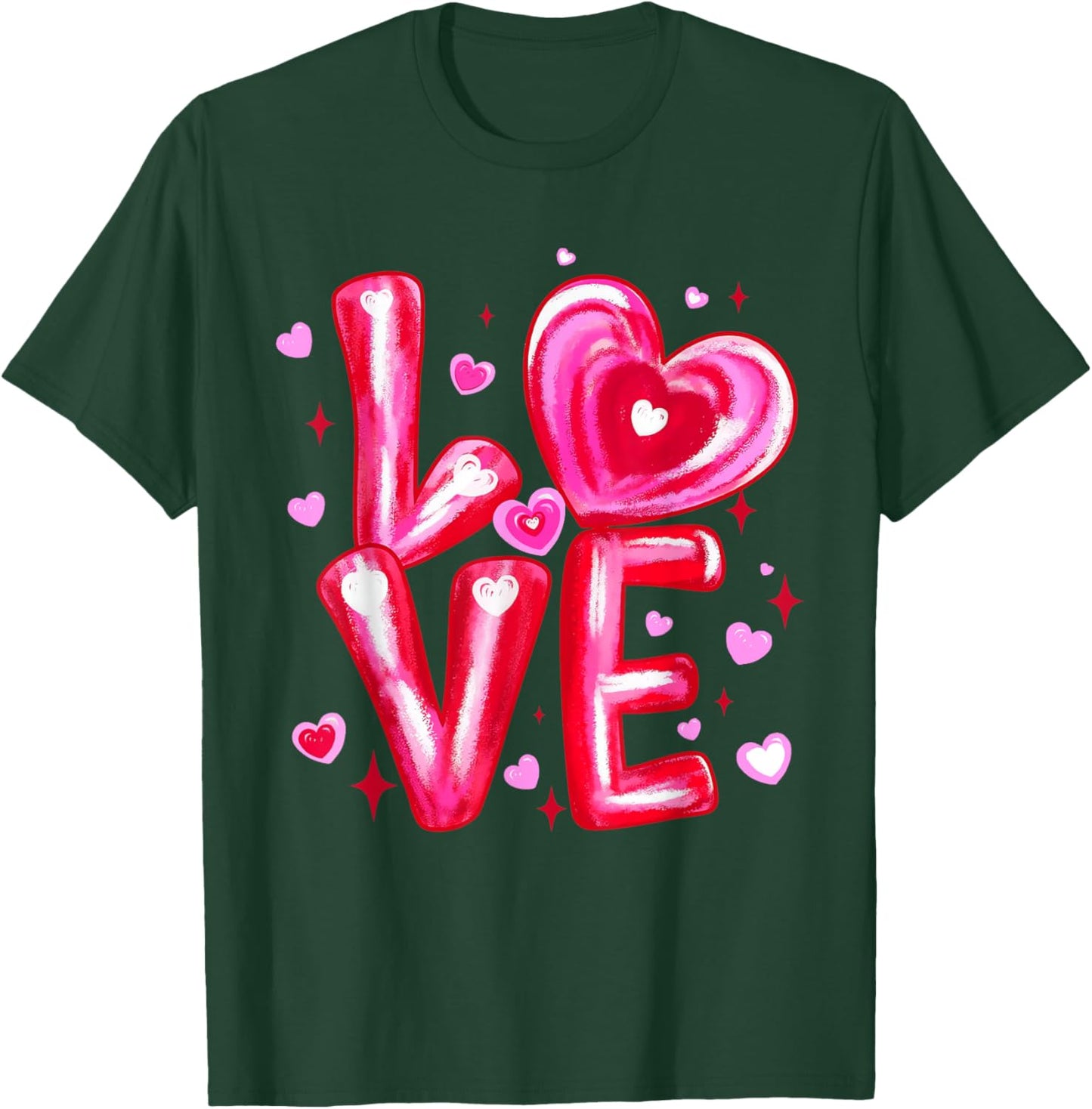 Love Cute Heart Art Pink Romantic Valentine's Day T-Shirt - T-Shirt | Forest