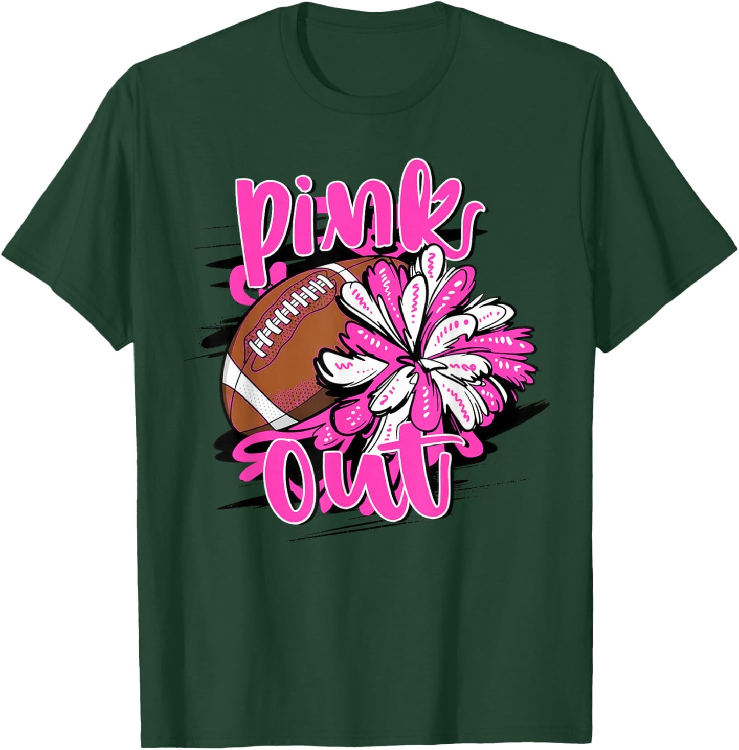 Pink Out Football Breast Cancer Awareness Cheer T-Shirt - T-Shirt | Forest