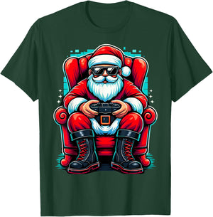 Christmas Gamer Santa Xmas T-Shirt - T-Shirt | Forest