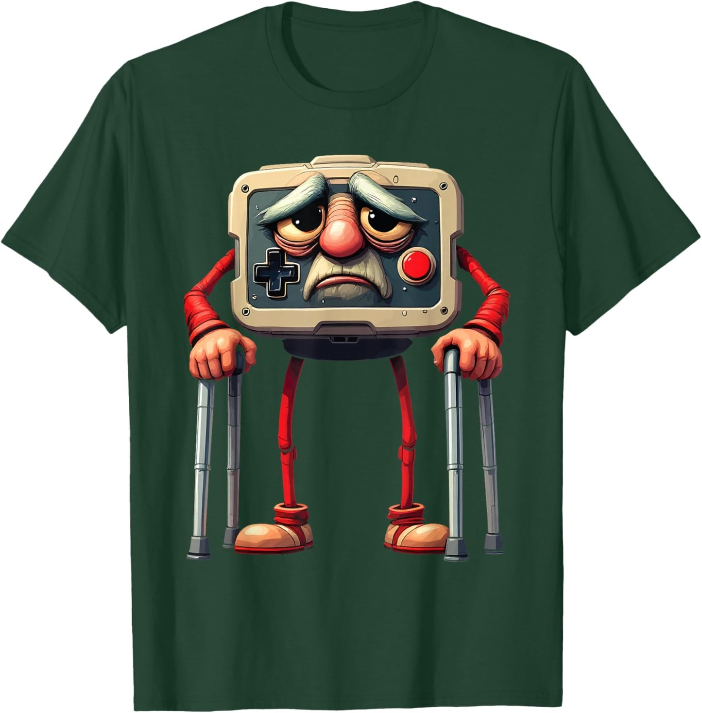 Funny Old Gamer Gaming Retro 80s 90s Video Game Old Gamer T-Shirt - T-Shirt | Forest