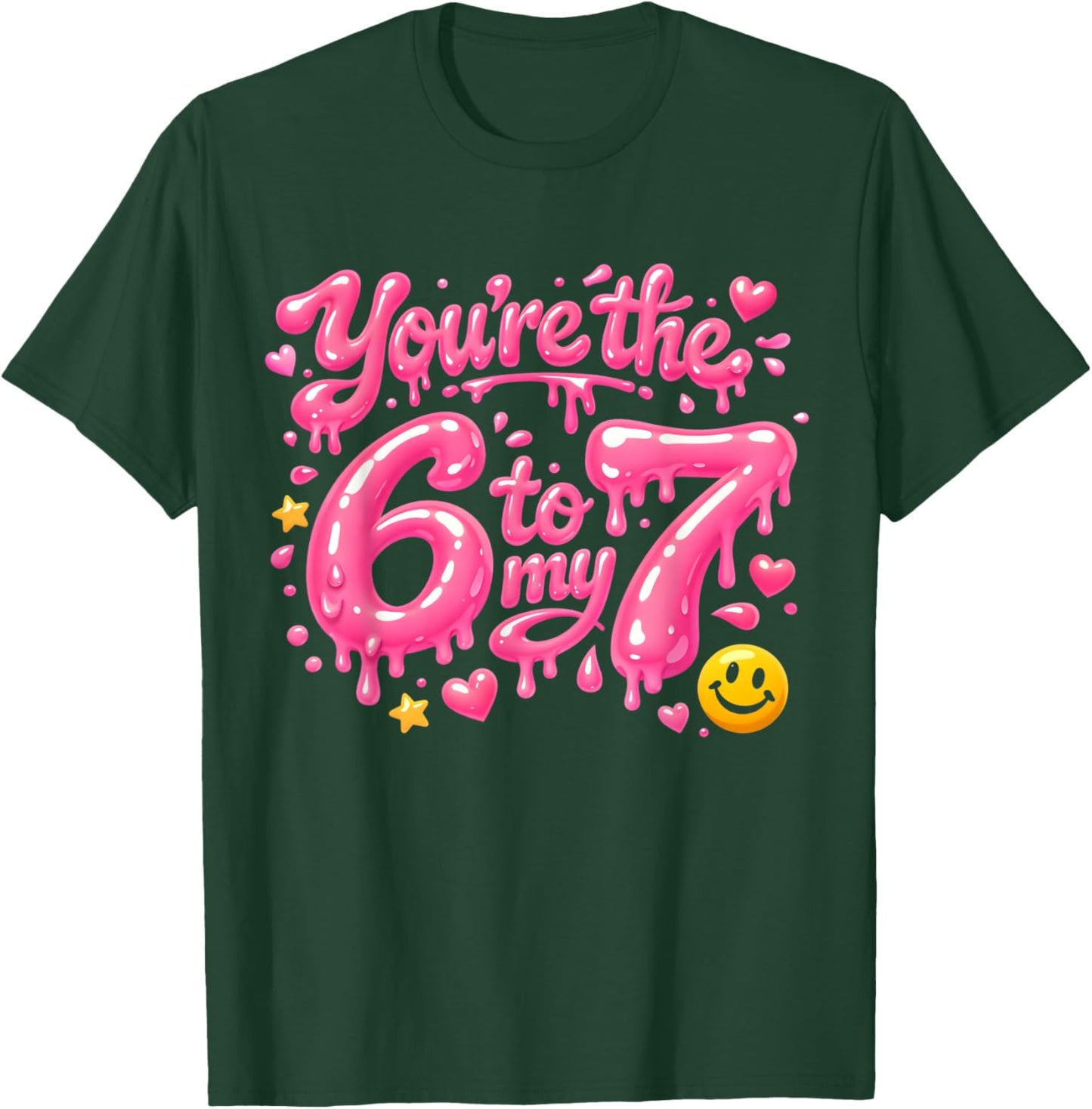 You're The 6 to My 7 Cute Retro Aesthetic Couple Quote T-Shirt - T-Shirt | Forest
