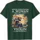 Never Underestimate A Woman Who Still Plays Violin in 70s T-Shirt - T-Shirt | Forest