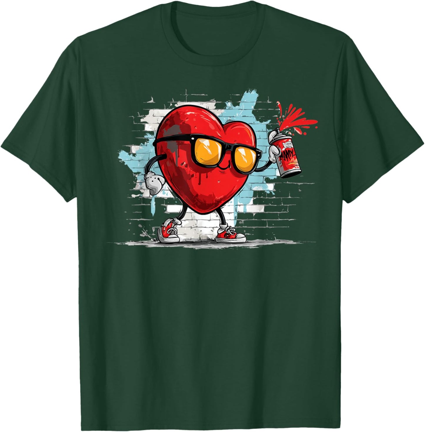 Graffiti Heart Graffiti Tag Urban Art Street Valentine's Day T-Shirt - T-Shirt | Forest