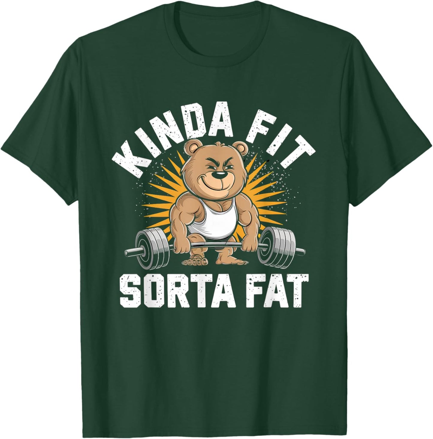 Kinda Fit Sorta Fat Funny Gym Body Cute Bear Retro T-Shirt - T-Shirt | Forest