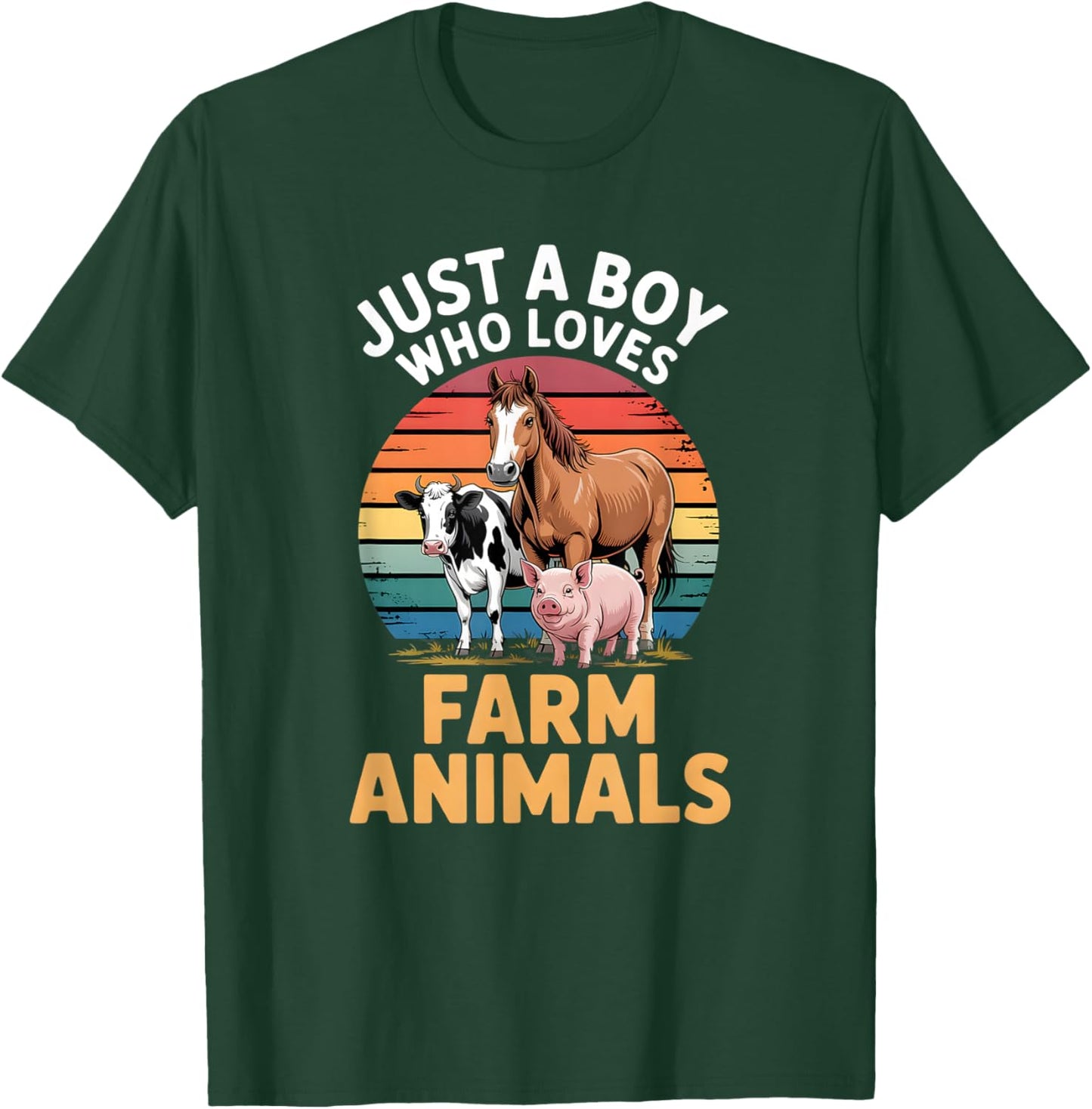 Boys Farm Animal T-Shirt - T-Shirt | Forest