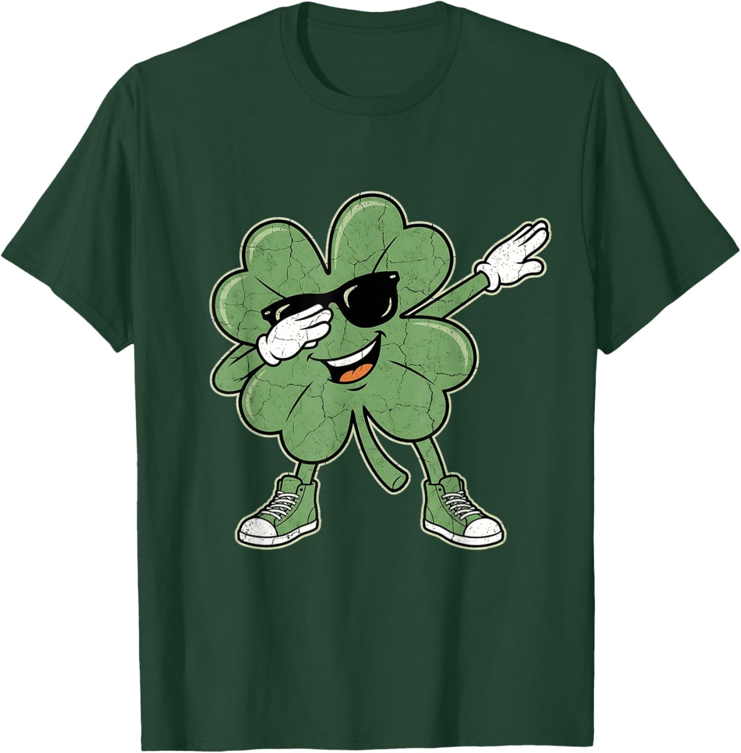 Dabbing Shamrock St Patricks Day Boys Kids St Paddys Pattys T-Shirt - T-Shirt | Forest