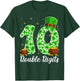 Double Digits 10 Years Old 10th Birthday Saint Patrick's Day T-Shirt - T-Shirt | Forest