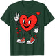 Heart Peace Hand Funny Valentines Day Boys Men Women Kids T-Shirt - T-Shirt | Forest