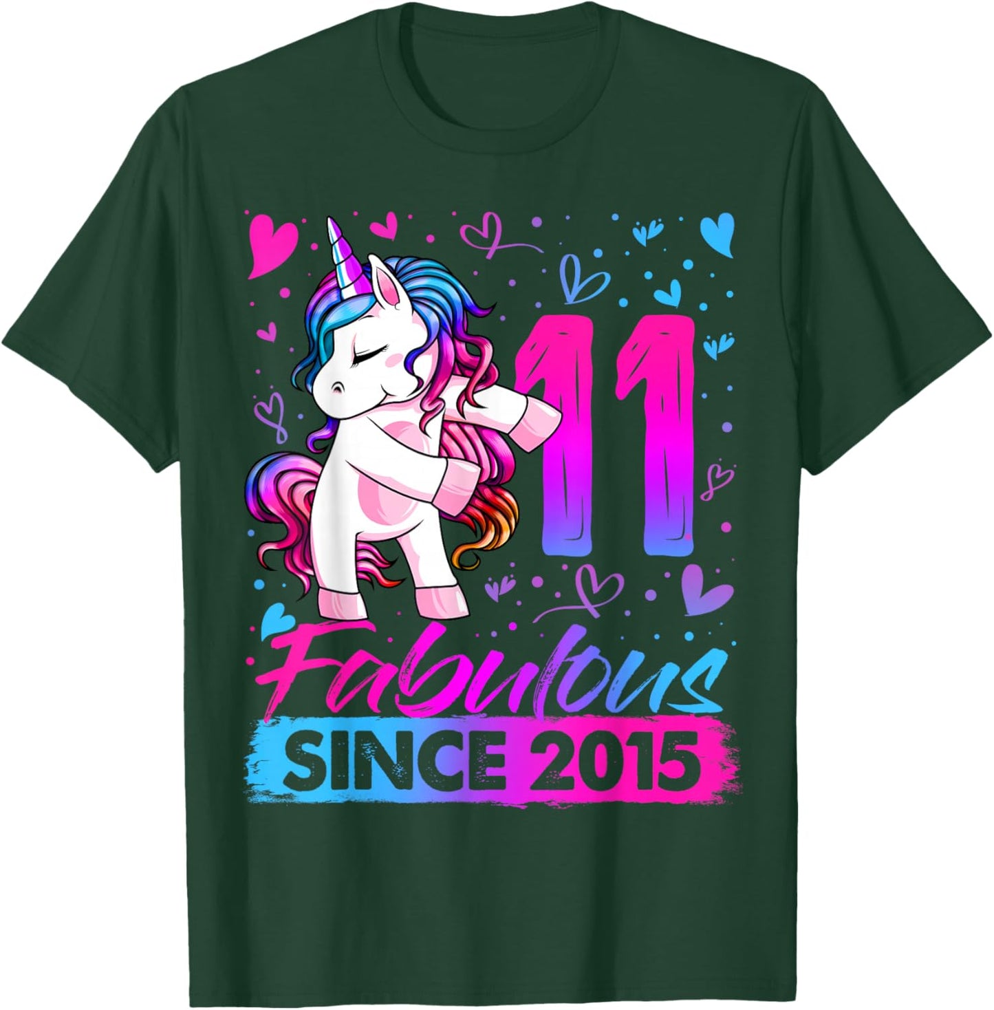 11th Birthday Shirt Girl 11 Year Old Gifts 11 Birthday Girl T-Shirt - T-Shirt | Forest