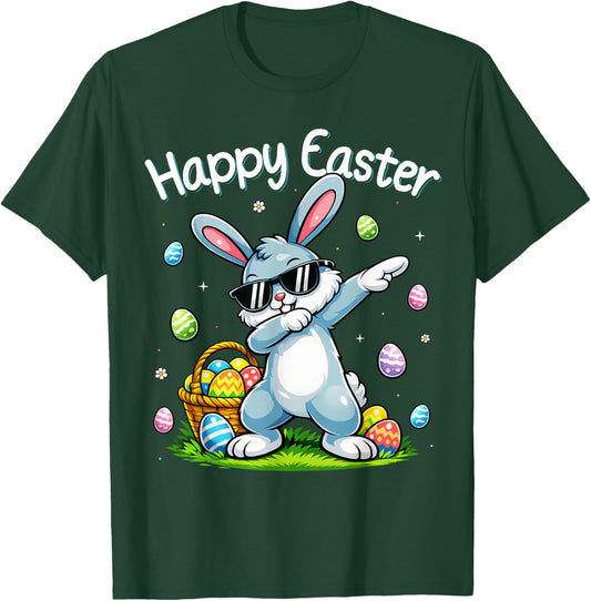 Funny Dabbing Bunny Easter Happy Easter for Boys Girls Kids T-Shirt - T-Shirt | Forest