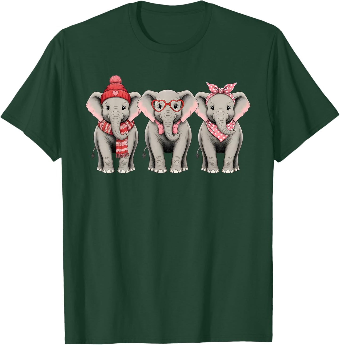 Retro Elephant Cute Valentine Safari Animal T-Shirt - T-Shirt | Forest