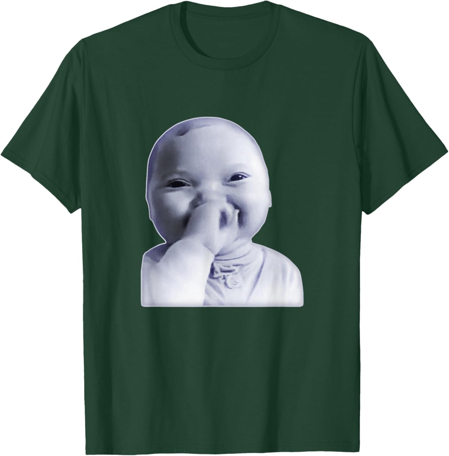 AI Baby Holding Laugh Retro T-Shirt - T-Shirt | Forest