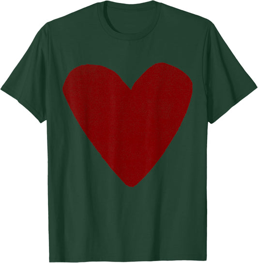 Boho Tops Valentines Day Cute Girls Maroon Heart T-Shirt - T-Shirt | Forest