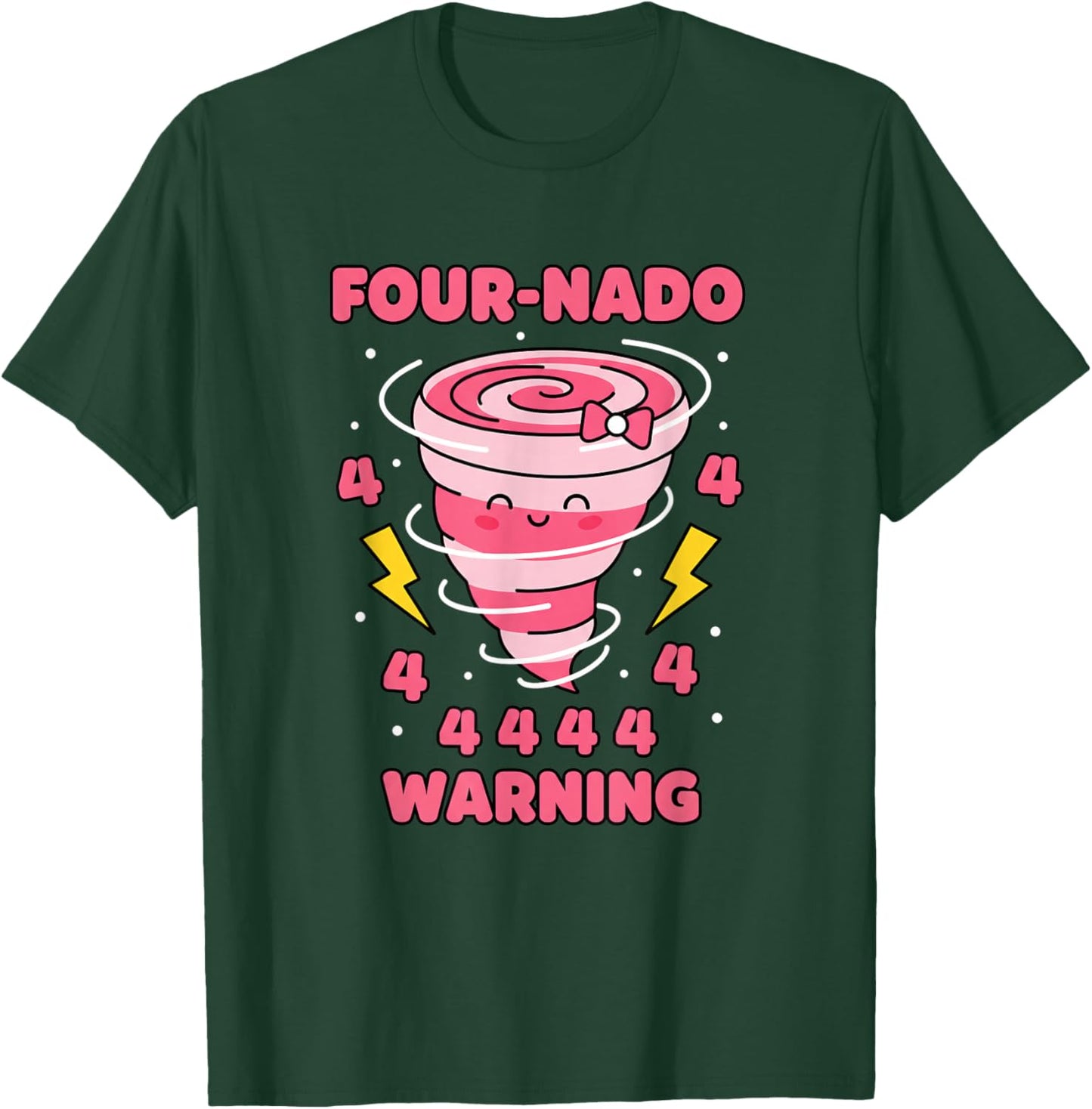Four-nado Birthday Tornado 4TH Birthday Funny Kids Nature T-Shirt - T-Shirt | Forest