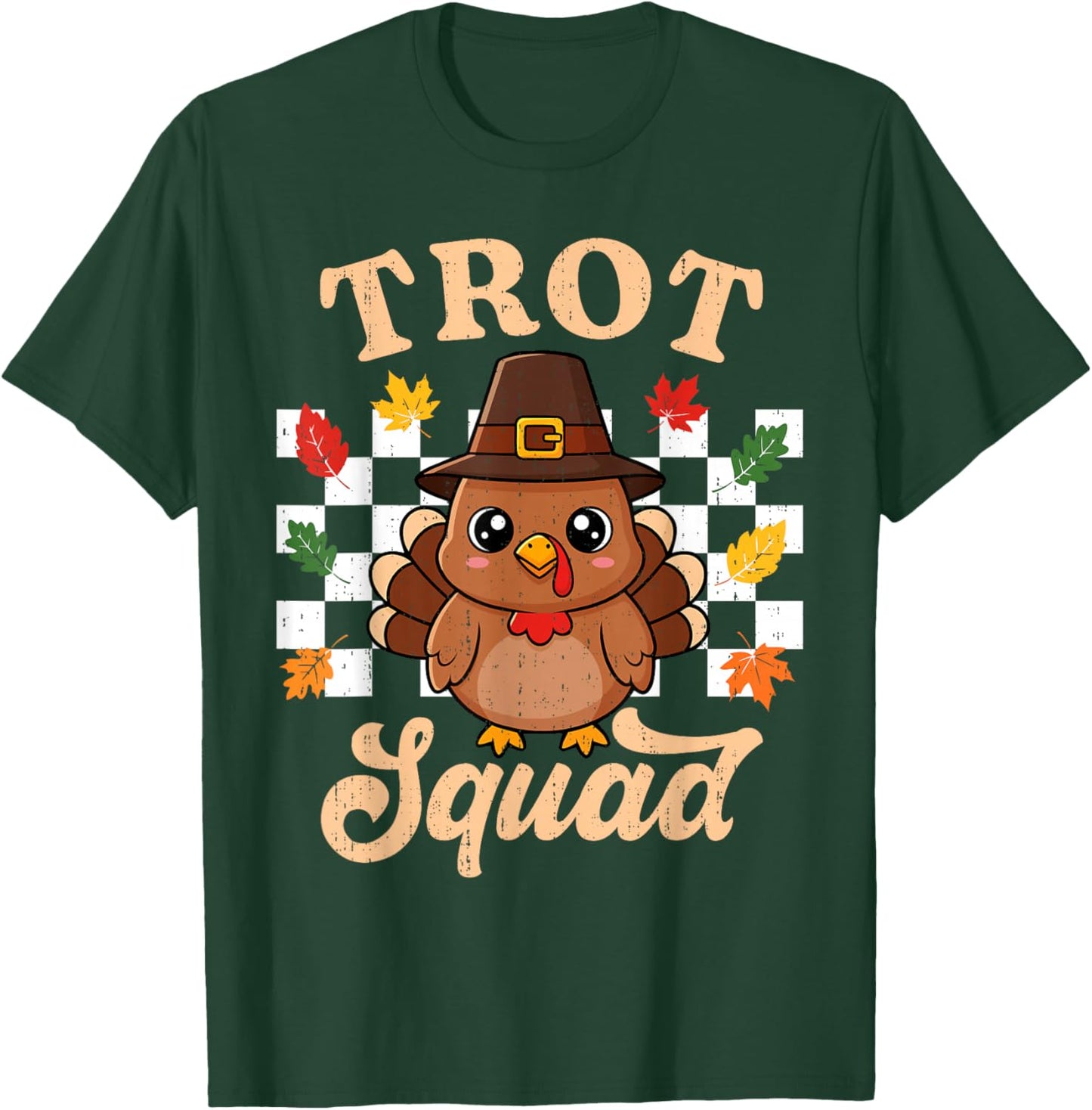 Funny Turkey Trot Squad Fall Thanksgiving Running Run Runner T-Shirt - T-Shirt | Forest