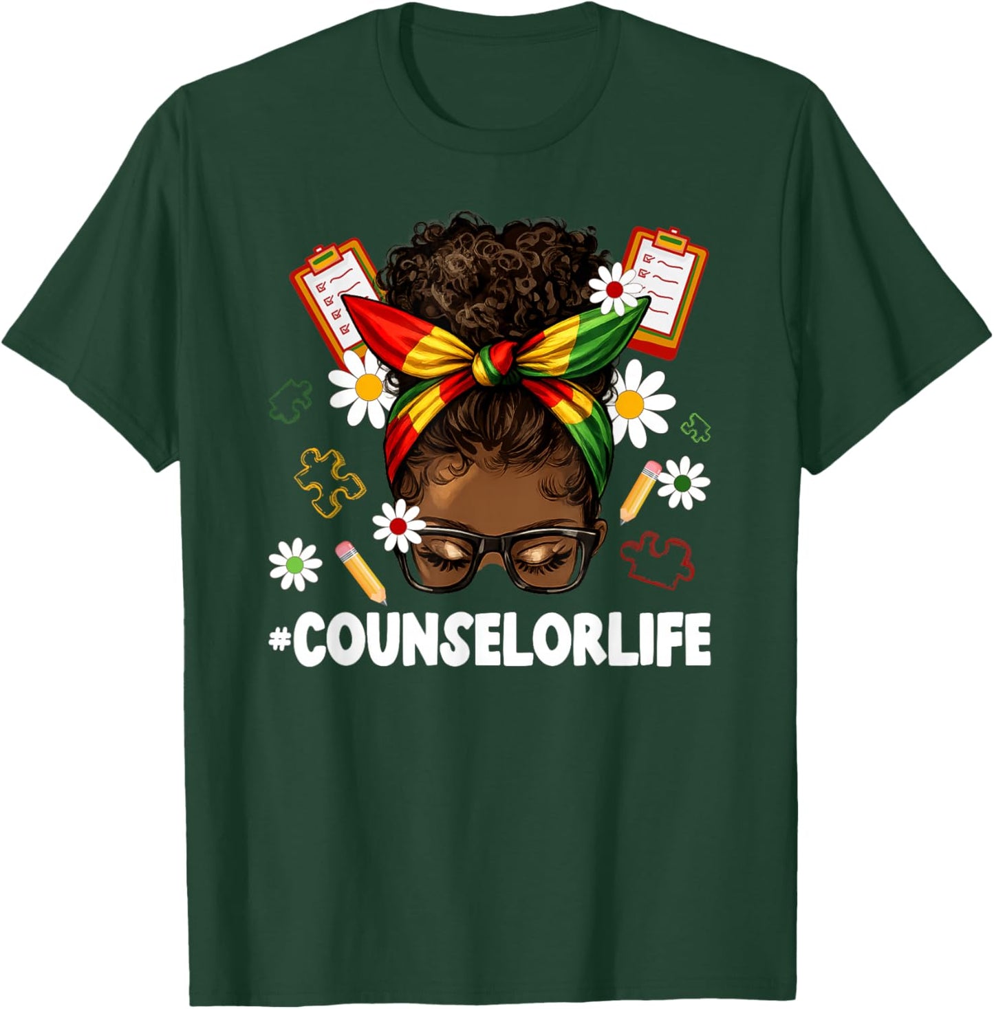 Black Counselor Life African American Counselors T-Shirt - T-Shirt | Forest
