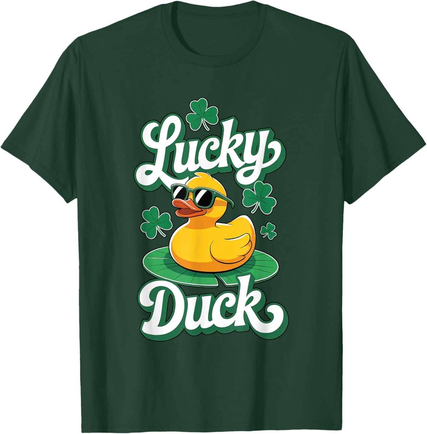 Lucky Duck St Patrick's Day Rubber Ducky T-Shirt - T-Shirt | Forest