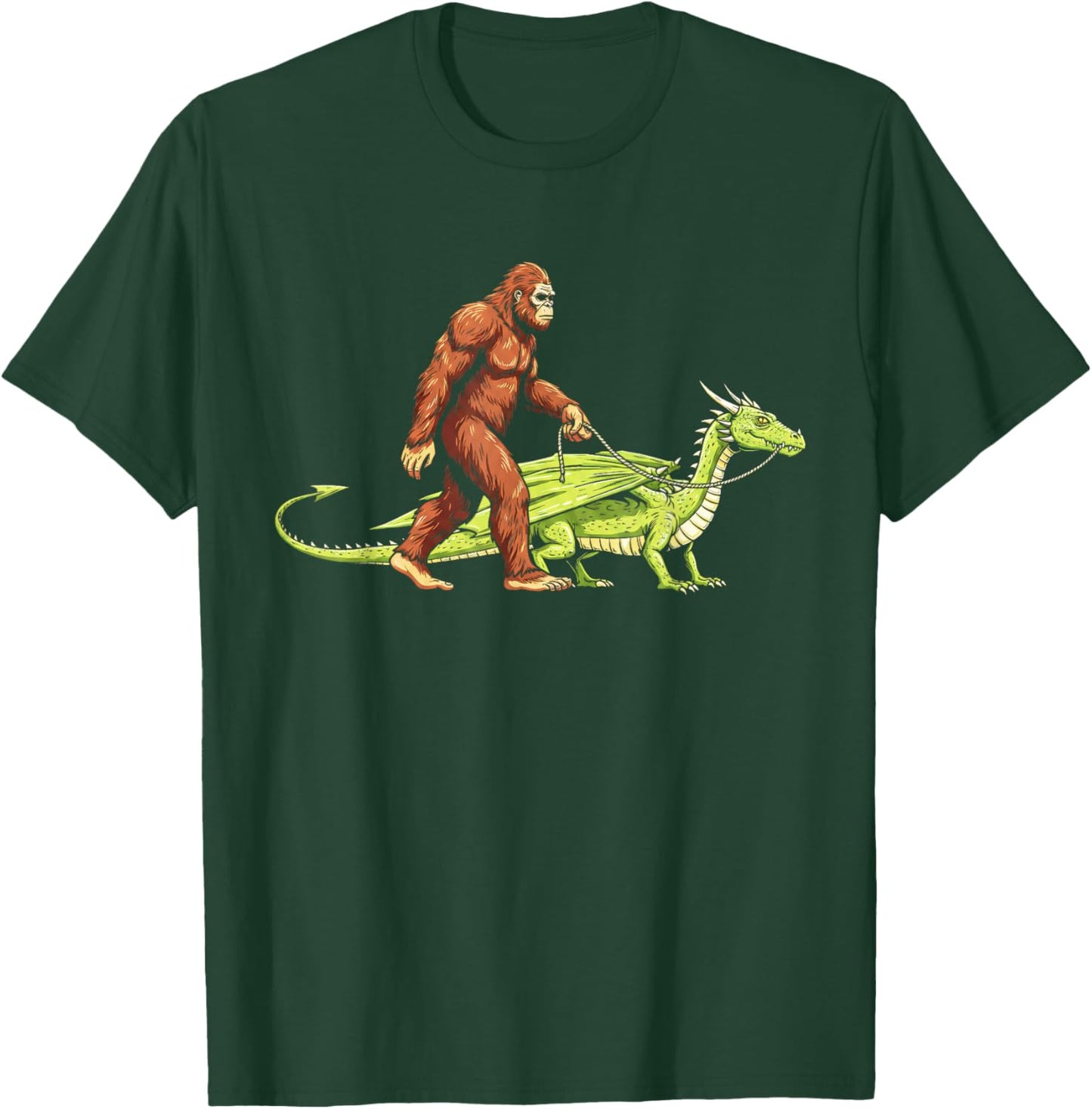Bigfoot Walking Dragon Men Kids Dragons Lover T-Shirt - T-Shirt | Forest