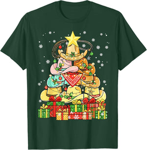 Cowboy Hat Christmas Tree Western Xmas T-Shirt - T-Shirt | Forest