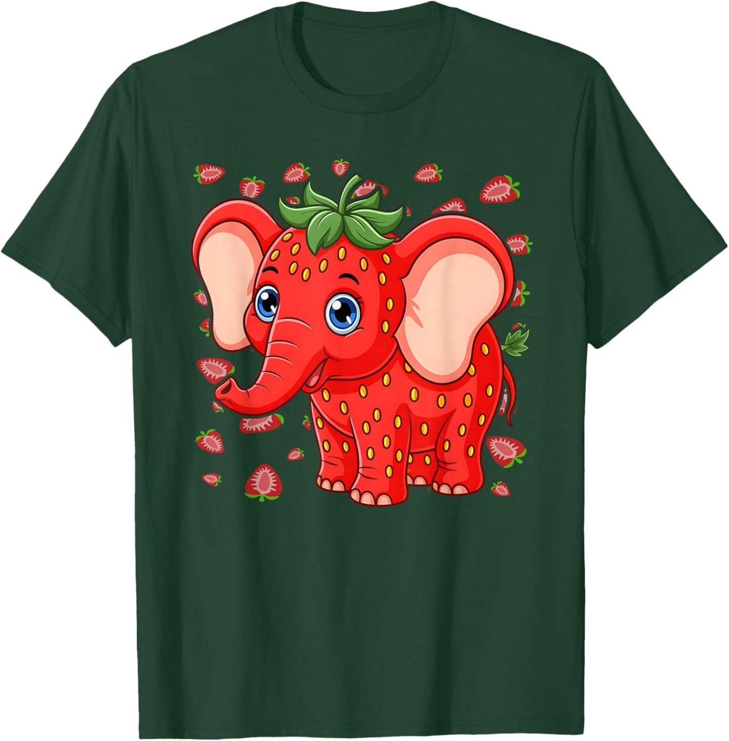 Funny Meme Kids Boys Strawberry Elephant T-Shirt - T-Shirt | Forest