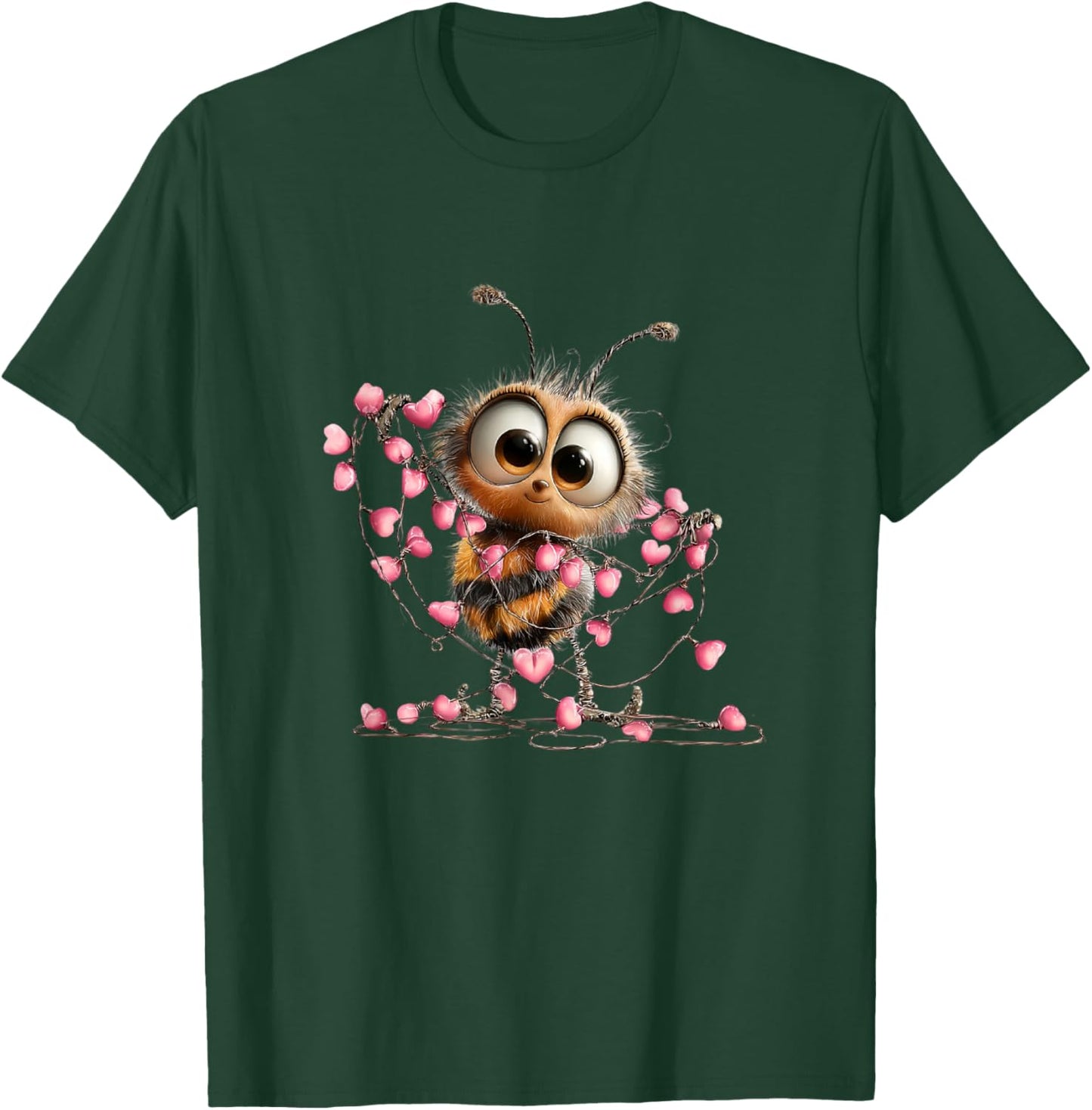 Cute Valentine bee Heart for Love Couples T-Shirt - T-Shirt | Forest