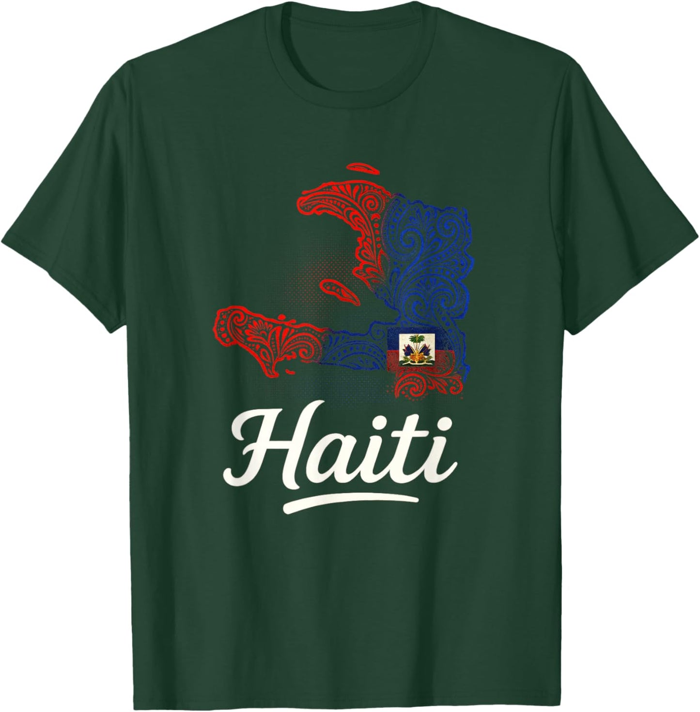Haiti - Haitian Flag Map Day Proud T-Shirt - T-Shirt | Forest