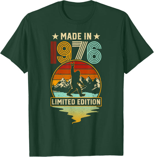 Retro 1976 50th Birthday Funny Bigfoot Adventure 50-Year-Old T-Shirt - T-Shirt | Forest