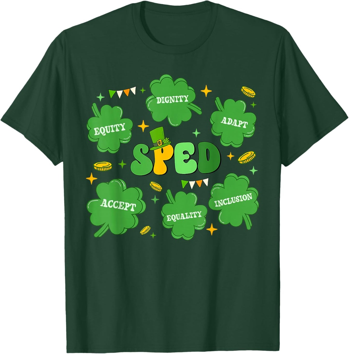 SPED Teacher Lucky Charm St Patricks Day Special Education T-Shirt - T-Shirt | Forest