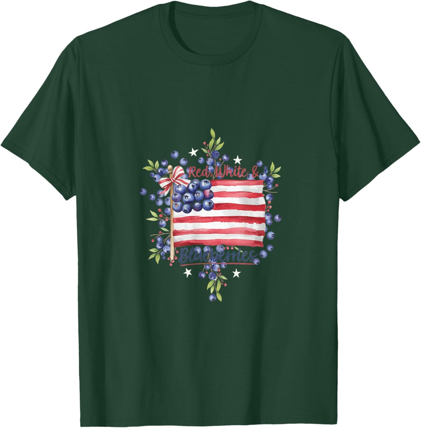 Red, White & Blueberries Funny Vintage Patriot USA T-Shirt - T-Shirt | Forest