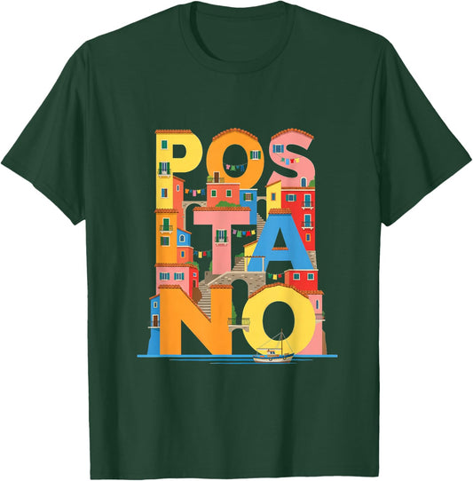 Positano Italy City Steps – Vintage Italian Souvenir T-Shirt - T-Shirt | Forest