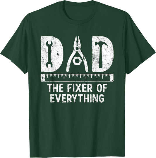 Dad The Fixer of Everything Funny Dads Handyman Tools T-Shirt - T-Shirt | Forest