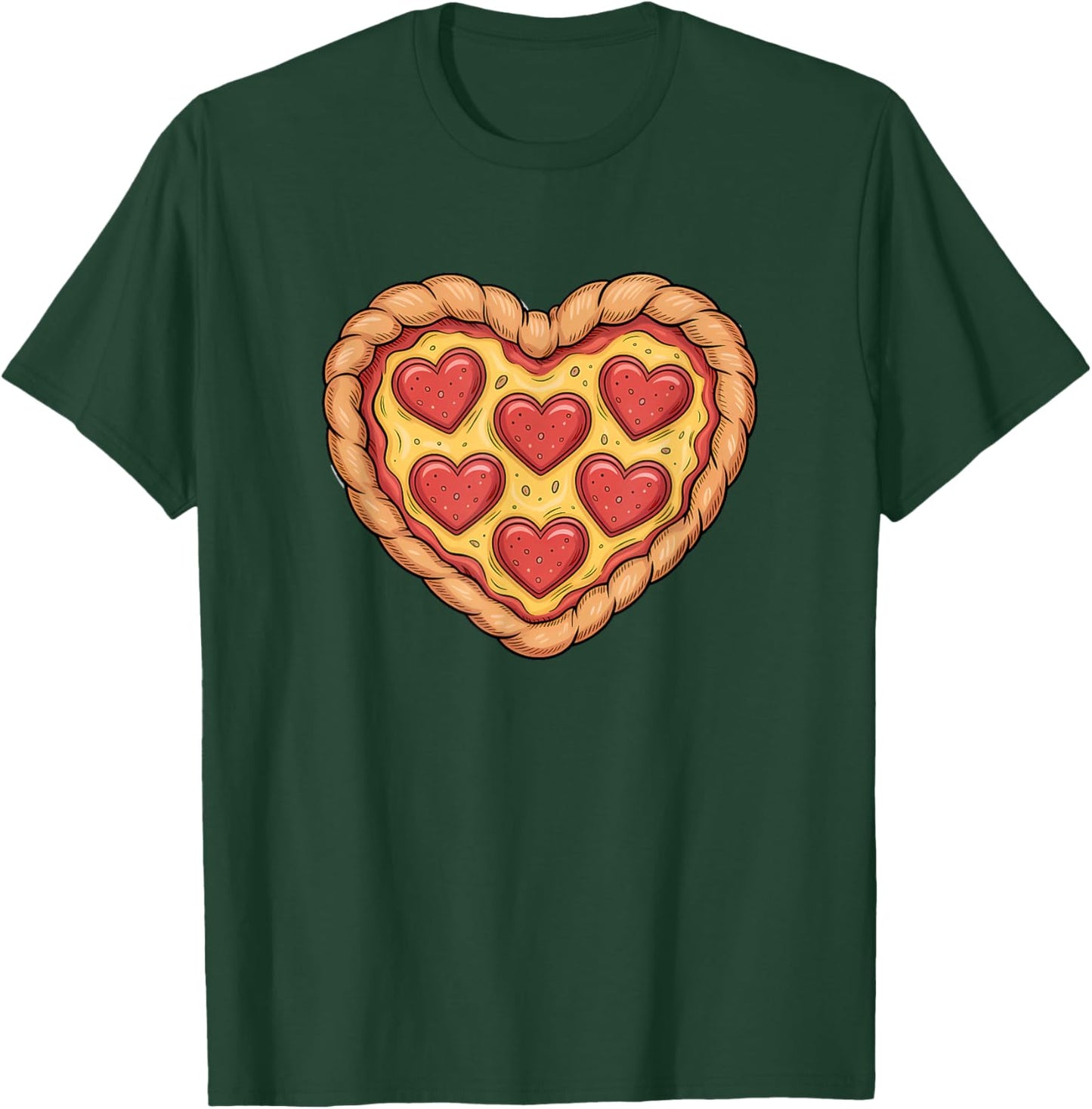 Pizza Day Love Heart Food Lover T-Shirt - T-Shirt | Forest