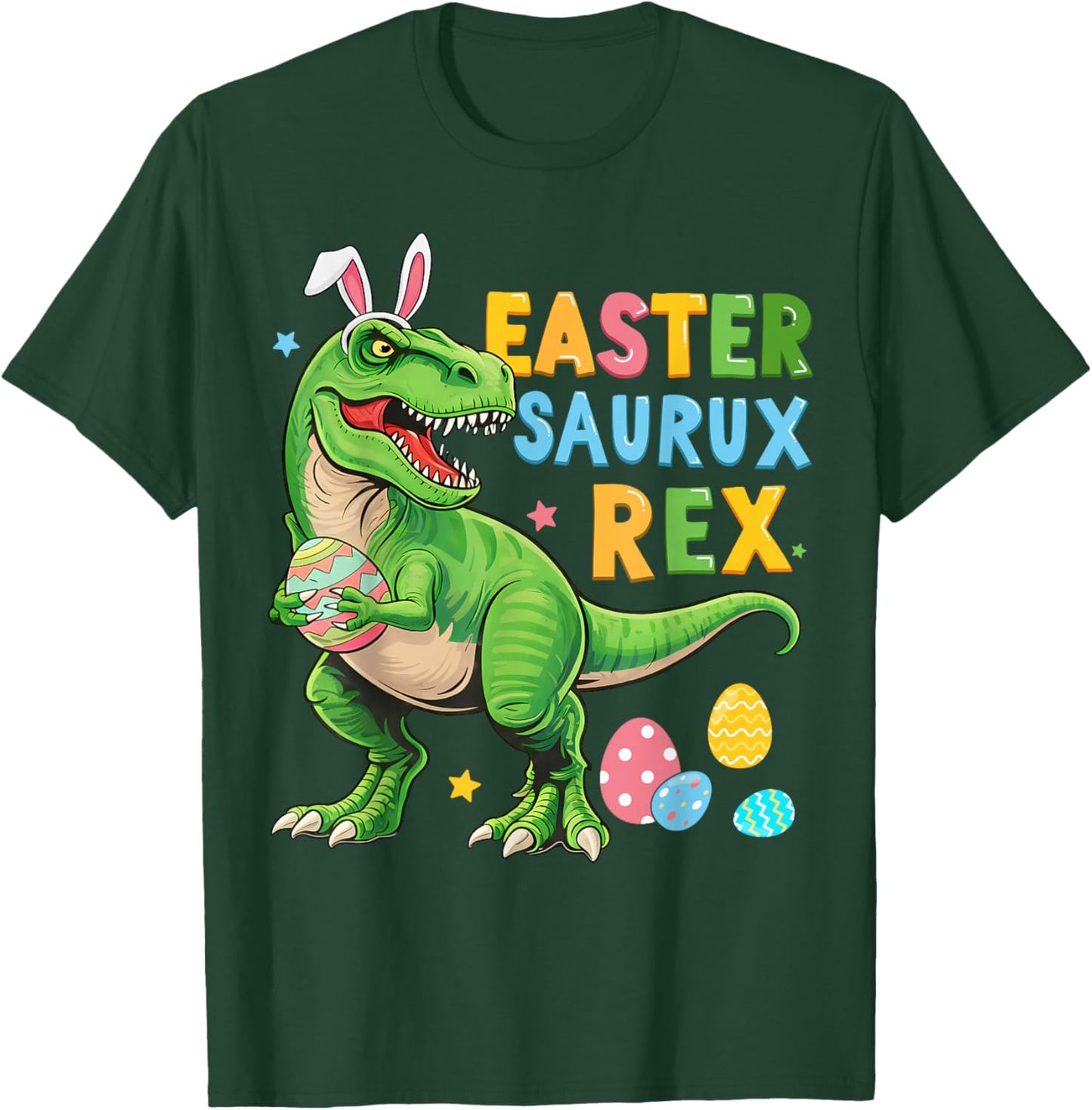 Dinosaur Bunny Saurus Rex for Kids Boys Girls Women Easter T-Shirt - T-Shirt | Forest