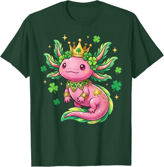 Cute Kawaii Axolotl Shamrock St Patricks Day Toddler T-Shirt - T-Shirt | Forest