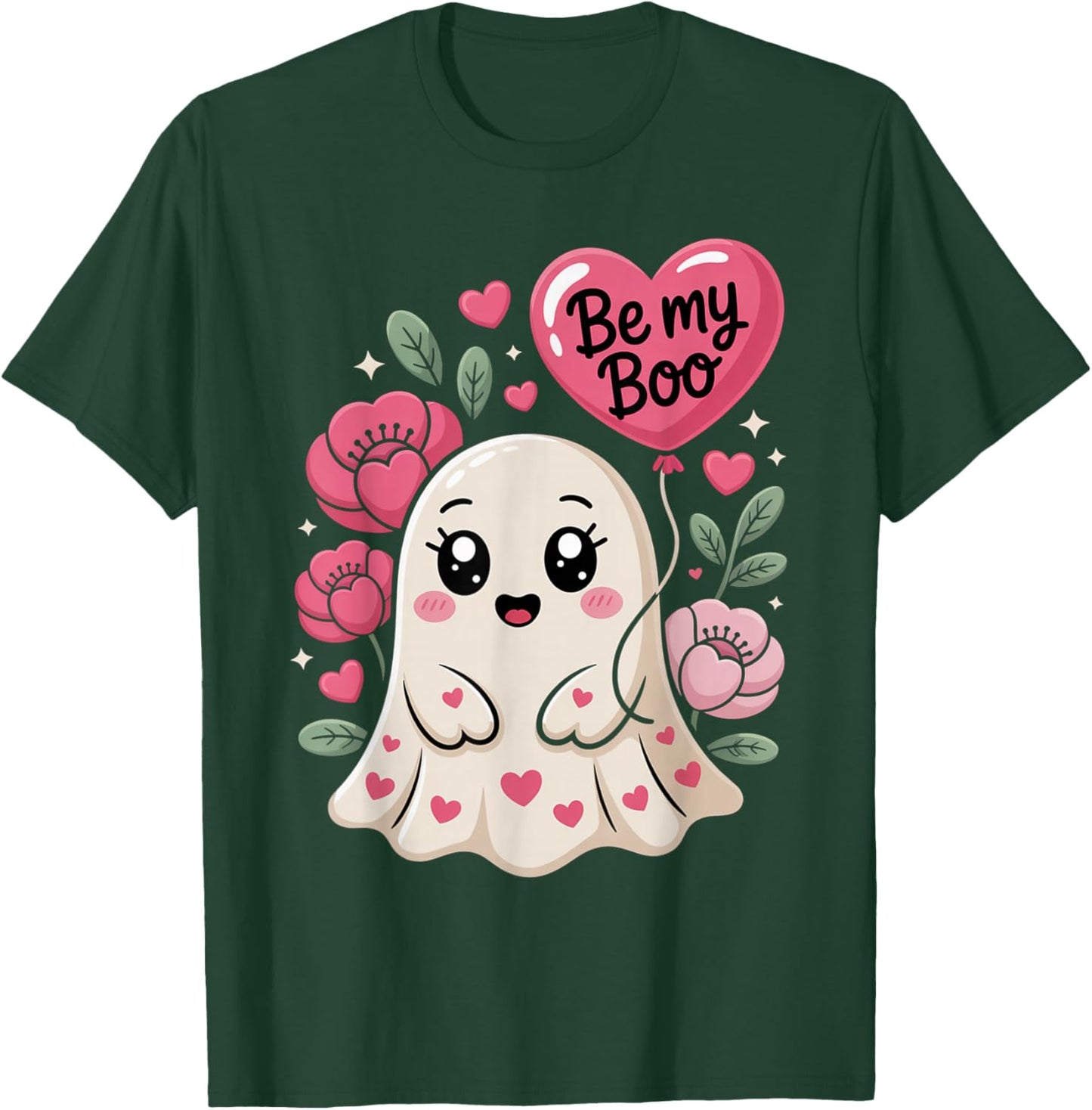 Be My Boo Cute Ghost Valentine´s Day Love T-Shirt - T-Shirt | Forest