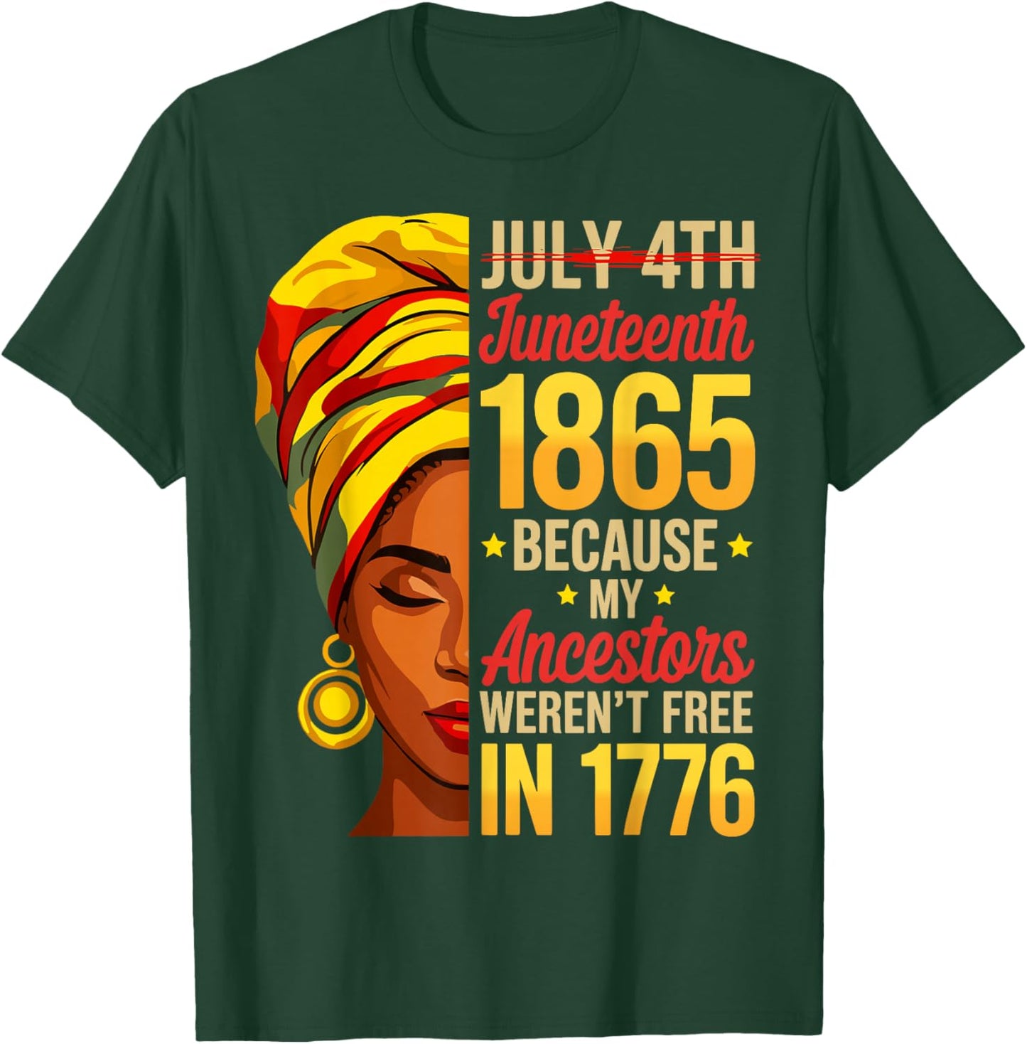 Juneteenth 1865 African American Women Black History Month T-Shirt - T-Shirt | Forest